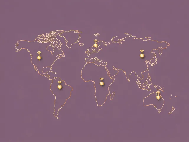 Map illustration of Silestone regional showroom locations