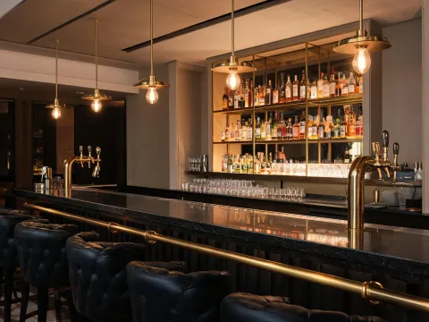 Hotel bar with quartz countertop
