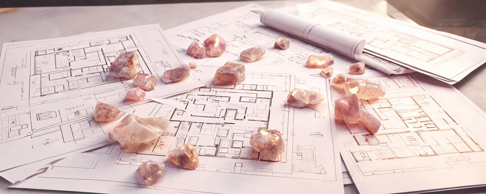Silestone sample chips arranged for a kitchen specification review